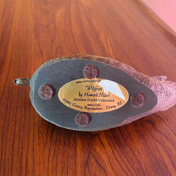 Vintage Widgeon Duck Figurine Collectible 2001 Signed by Howard Nixon Century - Picture 5 of 5